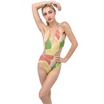 Citrus Fruit Healthy Vitamin Plunging Cut Out Swimsuit