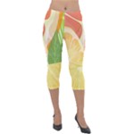 Citrus Fruit Healthy Vitamin Lightweight Velour Capri Leggings 