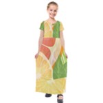 Citrus Fruit Healthy Vitamin Kids  Short Sleeve Maxi Dress