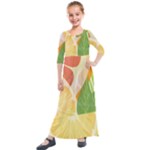 Citrus Fruit Healthy Vitamin Kids  Quarter Sleeve Maxi Dress