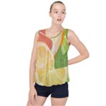 Citrus Fruit Healthy Vitamin Bubble Hem Chiffon Tank Top