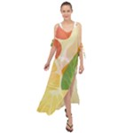 Citrus Fruit Healthy Vitamin Maxi Chiffon Cover Up Dress