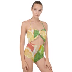 Scallop Top Cut Out Swimsuit 