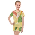 Citrus Fruit Healthy Vitamin Kids  Mesh T-Shirt and Shorts Set