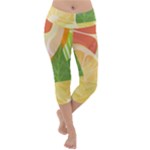 Citrus Fruit Healthy Vitamin Lightweight Velour Capri Yoga Leggings