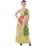 Citrus Fruit Healthy Vitamin Empire Waist Velour Maxi Dress