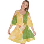 Citrus Fruit Healthy Vitamin Velour Kimono Dress