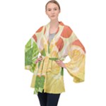 Citrus Fruit Healthy Vitamin Long Sleeve Velvet Kimono 