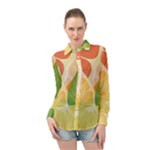 Citrus Fruit Healthy Vitamin Long Sleeve Chiffon Shirt