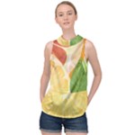 Citrus Fruit Healthy Vitamin High Neck Satin Top