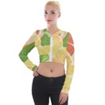 Citrus Fruit Healthy Vitamin Long Sleeve Cropped Velvet Jacket