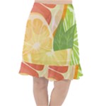 Citrus Fruit Healthy Vitamin Fishtail Chiffon Skirt