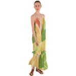 Citrus Fruit Healthy Vitamin Cami Maxi Ruffle Chiffon Dress