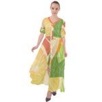 Citrus Fruit Healthy Vitamin Waist Tie Boho Maxi Dress