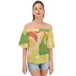 Citrus Fruit Healthy Vitamin Off Shoulder Short Sleeve Top