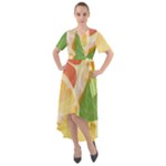 Citrus Fruit Healthy Vitamin Front Wrap High Low Dress