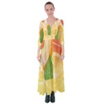 Citrus Fruit Healthy Vitamin Button Up Maxi Dress