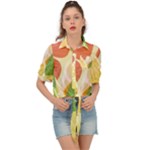 Citrus Fruit Healthy Vitamin Tie Front Shirt 