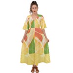 Citrus Fruit Healthy Vitamin Kimono Sleeve Boho Dress