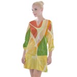 Citrus Fruit Healthy Vitamin Open Neck Shift Dress