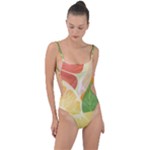 Citrus Fruit Healthy Vitamin Tie Strap One Piece Swimsuit