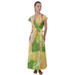 Citrus Fruit Healthy Vitamin Flutter Sleeve Maxi Dress