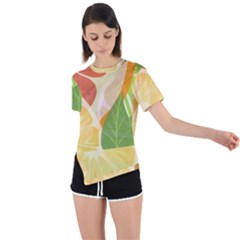 Asymmetrical Short Sleeve Sports T-Shirt 