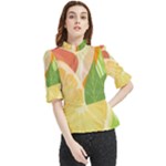 Citrus Fruit Healthy Vitamin Frill Neck Blouse