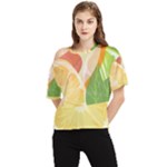 Citrus Fruit Healthy Vitamin One Shoulder Cut Out T-Shirt