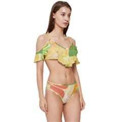 Ruffle Edge Tie Up Bikini Set	 