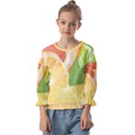 Citrus Fruit Healthy Vitamin Kids  Cuff Sleeve Top