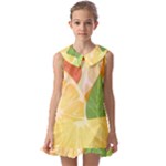 Citrus Fruit Healthy Vitamin Kids  Pilgrim Collar Ruffle Hem Dress