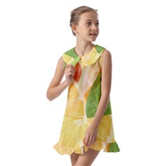 Kids  Pilgrim Collar Ruffle Hem Dress 