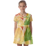 Citrus Fruit Healthy Vitamin Kids  Short Sleeve Pinafore Style Dress