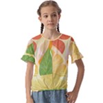 Citrus Fruit Healthy Vitamin Kids  Cuff Sleeve Scrunch Bottom T-Shirt