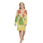 Citrus Fruit Healthy Vitamin Kids  Long Sleeve Velvet Lounge Robe