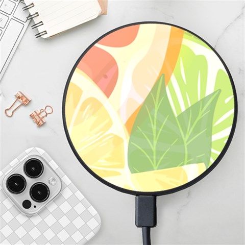 Citrus Fruit Healthy Vitamin Wireless Fast Charger(Black) from ArtsNow.com