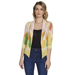 Women s Draped Front 3/4 Sleeve Shawl Collar Jacket 