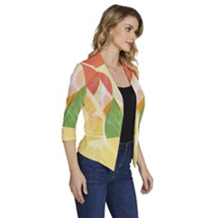 Women s Draped Front 3/4 Sleeve Shawl Collar Jacket 