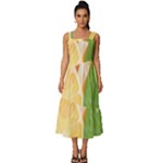 Citrus Fruit Healthy Vitamin Square Neckline Tiered Midi Dress