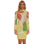 Citrus Fruit Healthy Vitamin Long Sleeve Shirt Collar Bodycon Dress