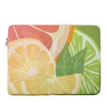 Citrus Fruit Healthy Vitamin 15  Vertical Laptop Sleeve Case With Pocket