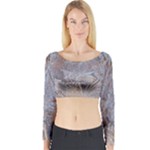 Window Pattern Winter Frost Long Sleeve Crop Top