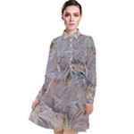 Window Pattern Winter Frost Long Sleeve Chiffon Shirt Dress