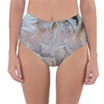 Window Pattern Winter Frost Reversible High-Waist Bikini Bottoms