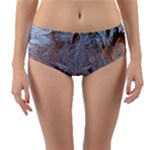 Window Pattern Winter Frost Reversible Mid-Waist Bikini Bottoms