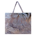 Window Pattern Winter Frost Zipper Large Tote Bag