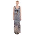 Window Pattern Winter Frost Thigh Split Maxi Dress