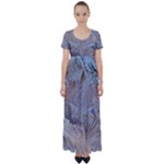 Window Pattern Winter Frost High Waist Short Sleeve Maxi Dress