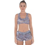 Window Pattern Winter Frost Racerback Boyleg Bikini Set